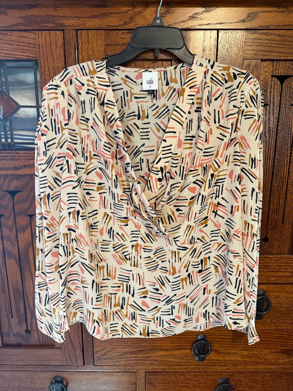 CAbi multi colored long sleeved blouse, Womens med.